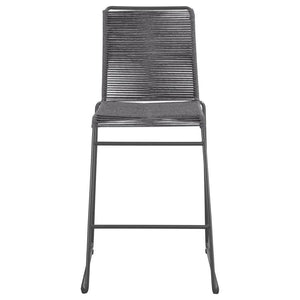 Jerome - Woven Rope Metal Bar Chair (Set of 2) - Charcoal