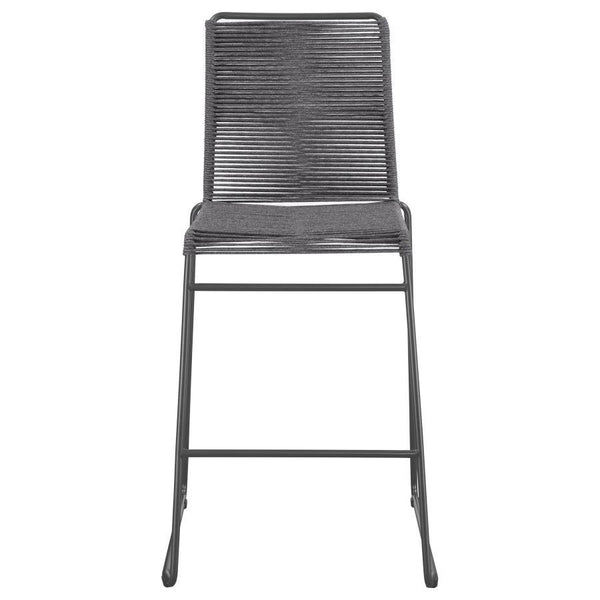 Jerome - Woven Rope Metal Bar Chair (Set of 2) - Charcoal