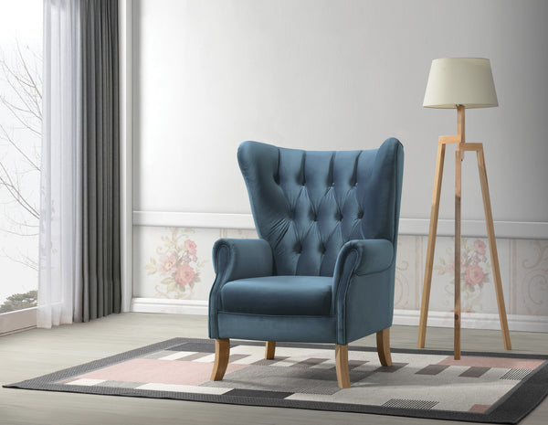 Adonis - Accent Chair - Azure Blue Velvet