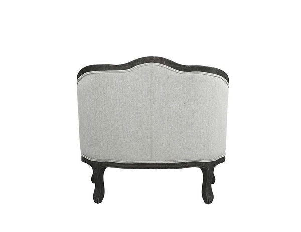 Samael - Chair - Gray Linen & Dark Brown Finish