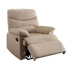 The lovely Arcadia recliner offers comfort, style and value for any home. A smooth fabric seat cushion provides relaxation from seat to toe with an easy to reach external handle for operating the reclining mechanism.<br/><br/><b>Product Features</b><ul><l