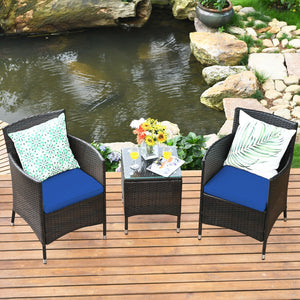 This item includes 2 rattan chairs(with cushions)  a coffee table and instruction<br>Rattan chair with comfortable cushions  adds elegance and practicality<br>The ergonomic armrest and the cradle-shape seat provide a relaxing zone<br>A coffee table with t