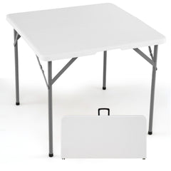 Fold in half for easy portability and compact storage<br>Effortless folding process with the security lock and fixing buckle<br>HDPE top is anti-fading  heat resistant  stain resistant  and sun-protective<br>Honey-comb structure and metal legs to ensure a