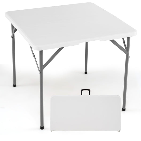 Fold in half for easy portability and compact storage<br>Effortless folding process with the security lock and fixing buckle<br>HDPE top is anti-fading  heat resistant  stain resistant  and sun-protective<br>Honey-comb structure and metal legs to ensure a