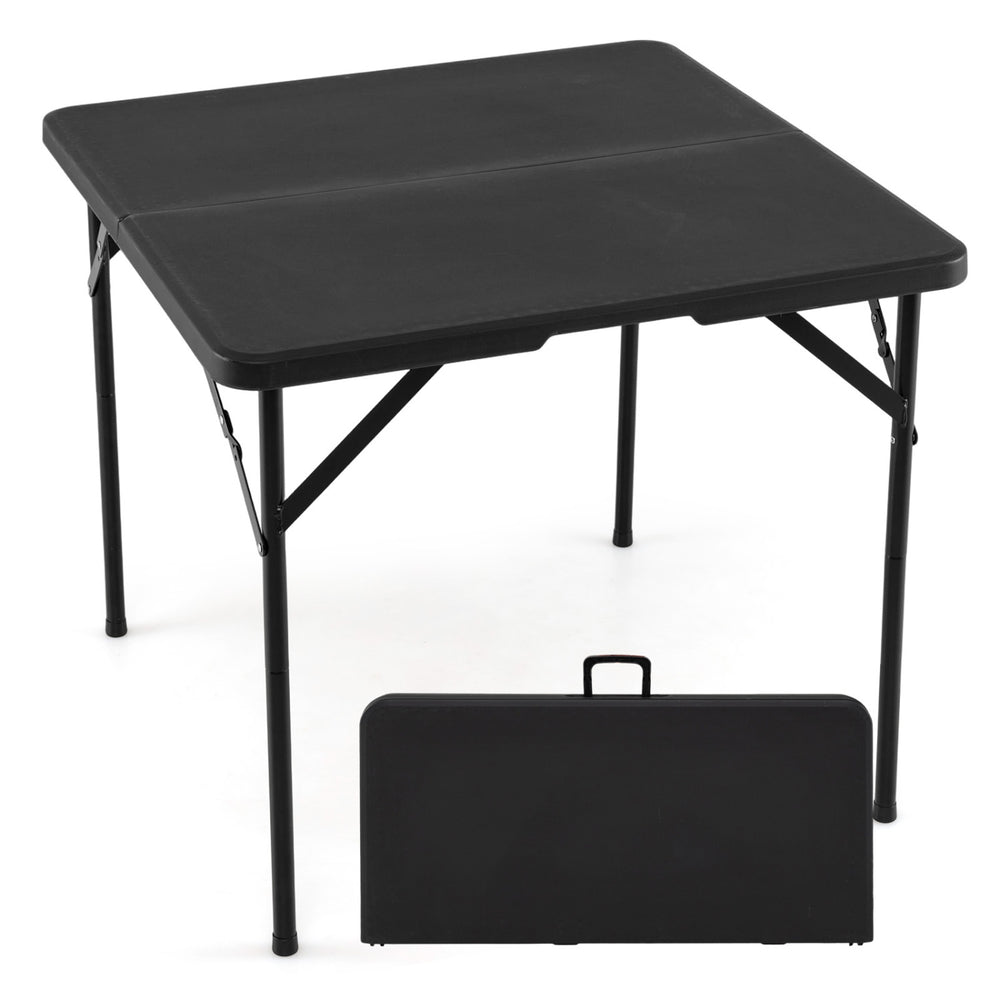 Fold in half for easy portability and compact storage<br>Effortless folding process with the security lock and fixing buckle<br>HDPE top is anti-fading  heat resistant  stain resistant  and sun-protective<br>Honey-comb structure and metal legs to ensure a