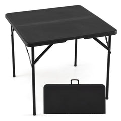 Fold in half for easy portability and compact storage<br>Effortless folding process with the security lock and fixing buckle<br>HDPE top is anti-fading  heat resistant  stain resistant  and sun-protective<br>Honey-comb structure and metal legs to ensure a