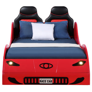 this bed offers both comfort and style. The realistic wheel trim and LED ligh
