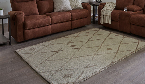  understated area rug masterfully combines design and durability. Hand-tufted for superior quality