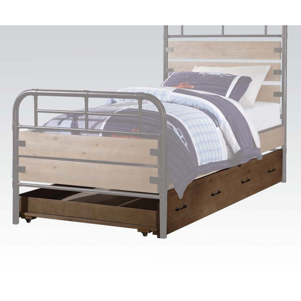 KD, Twin Trundle w/4 caster wheels<br/><br/><b>Product Features</b><ul><li>Optional Trundle</li><li>Twin Trundle</li><li>Caster wheels Included</li><li>Case: 1Pc/1Ctn</li><li>Finish: Antique Oak</li><li>Style: Industrial</li><li>Materials: Wood, Composite