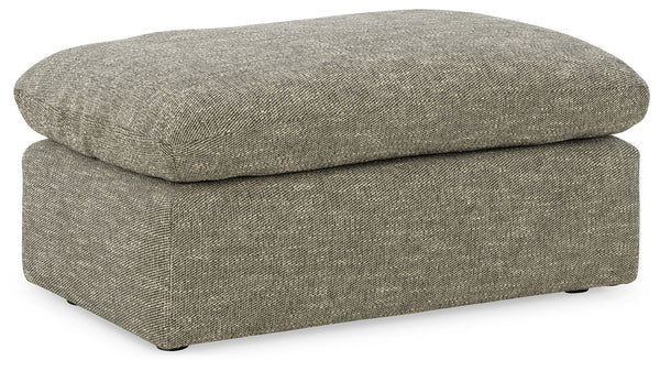On the days when rest and relaxation seem out of reach, this ottoman provides a positively plush foot perch. Its feather-fiber blend cushion invites you to float away in cloud-like comfort. Striking granite-hued upholstery and a streamlined frame grant th