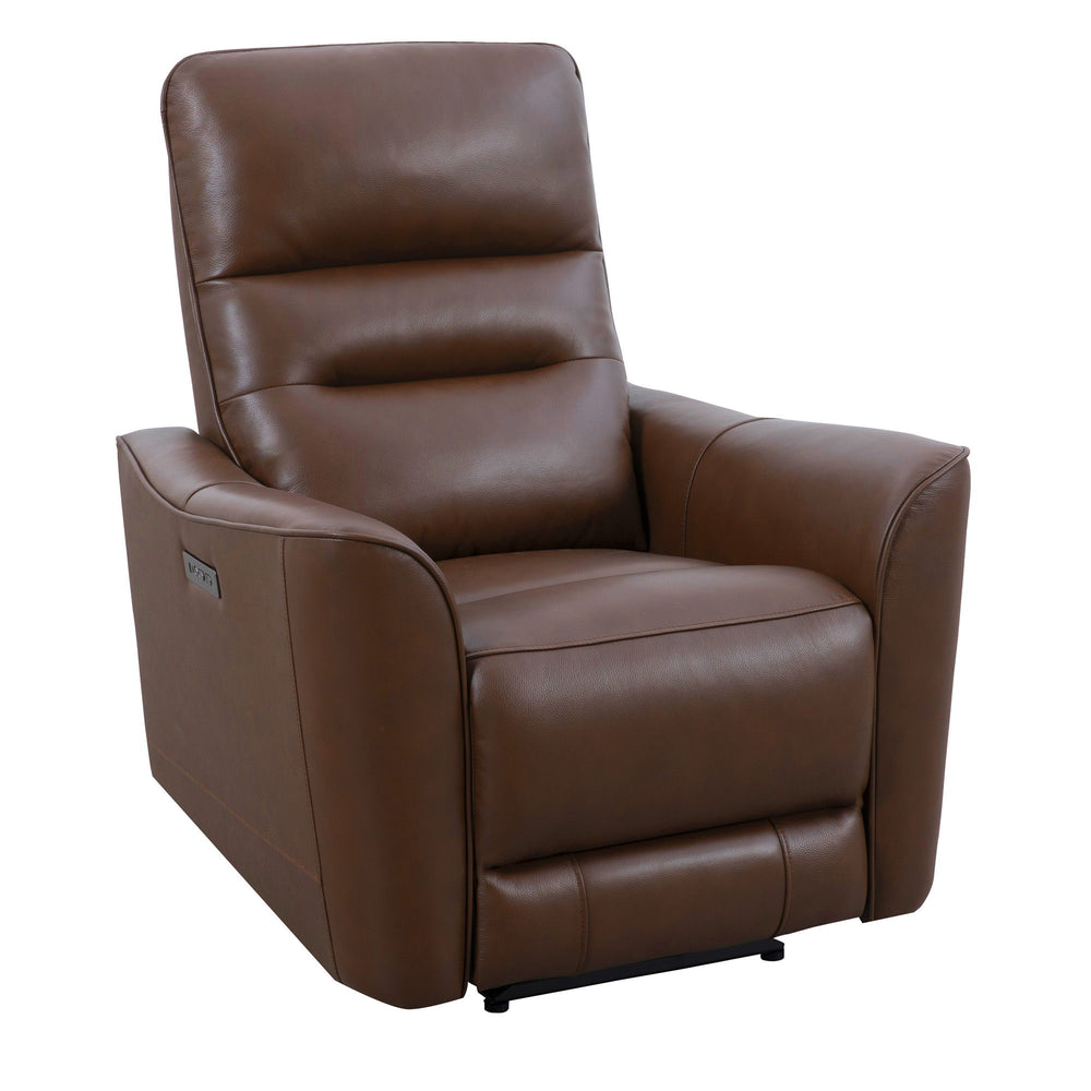 Meet the wall-hugging recliner Taylor, which is designed for space and convenience. It features a zero-gravity power recline and an adjustable power headrest made from durable top-grain leather. Taylor is built with sustainably sourced wood from a solar-p