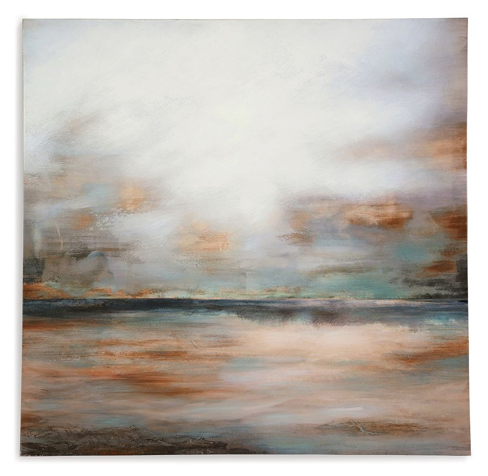 Keep your head in the clouds. This wall art is a dreamy addition to your modern decor. Itâ€™s a simply stunning abstract take on landscape paintings, gracing your space with its bright and airy design.<br/><br/><b>Product Features</b><ul><li>Gallery wrapp