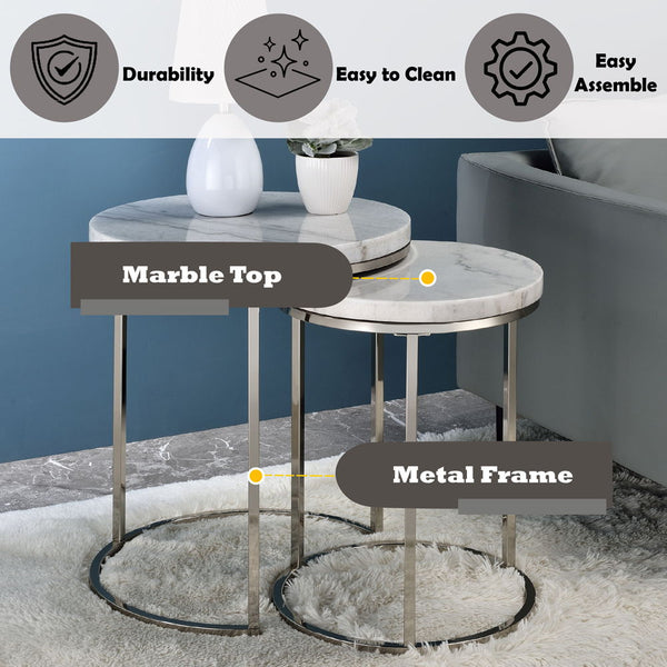 Zaidee - Nesting Table Set - Nickel