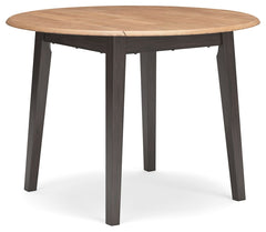 Complement your homeâ€™s simply relaxed sensibility with this drop-leaf dining table. A handsome dark brown hue offers a chic contrast to the natural wood tone, for a neutral look that vibes with a variety of aesthetics. When guests drop by, convert it fr