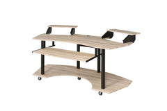 With no detail left unnoticed, this Eleazar Music Recording Studio Desk provides excellent functionality and versatile organizing options. With an extensive desk top design, plenty of workable surface area is left. The multi-funtion hutch is perfect for d