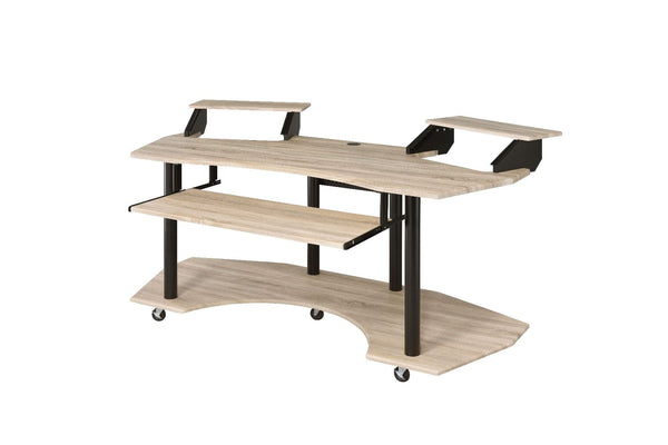With no detail left unnoticed, this Eleazar Music Recording Studio Desk provides excellent functionality and versatile organizing options. With an extensive desk top design, plenty of workable surface area is left. The multi-funtion hutch is perfect for d