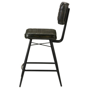 Partridge - Leather Counter Chair (Set of 2) - Antique Espresso