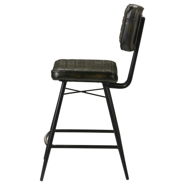 Partridge - Leather Counter Chair (Set of 2) - Antique Espresso