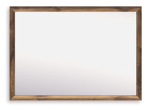  retooled for todayâ€™s trends. This bedroom mirror puts an elevated twist on mod aesthetics. Its warm brown tones reflect the mid-century vibes you love. Sleek and stylish when mounted on the matching dresser (sold separately) or on the w