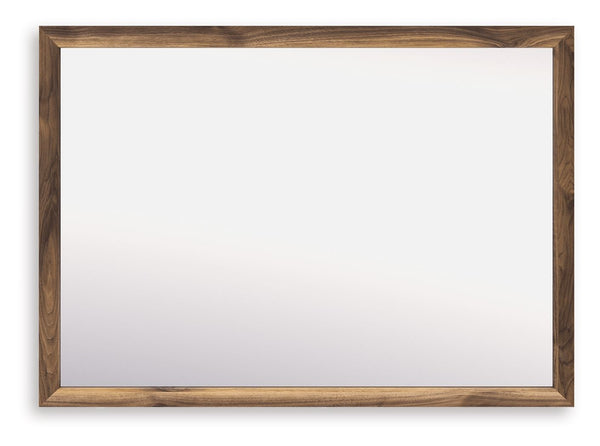  retooled for todayâ€™s trends. This bedroom mirror puts an elevated twist on mod aesthetics. Its warm brown tones reflect the mid-century vibes you love. Sleek and stylish when mounted on the matching dresser (sold separately) or on the w