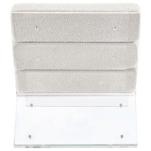 Serreta - Boucle Upholstered Armless Acrylic Chair - Ivory