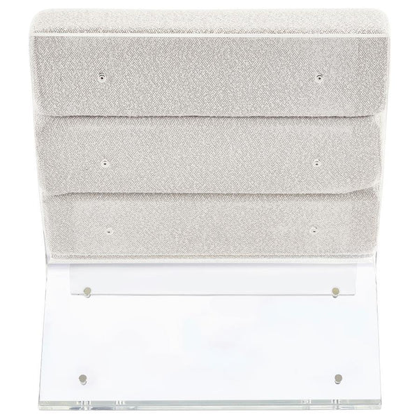 Serreta - Boucle Upholstered Armless Acrylic Chair - Ivory