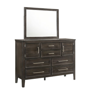 The Andover 2-Piece Wood Dresser and Mirror Set in Nutmeg Brown offers a blend of durability, style, and functionality, making it an ideal addition to any bedroom. This set includes a dresser and a matching mirror, both expertly crafted from solid Rubberw