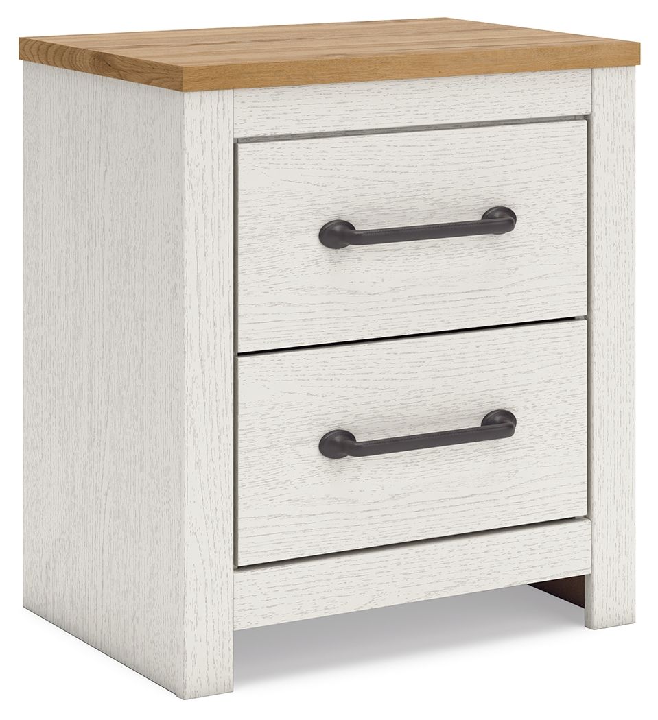 Create a serene countryside retreat with this nightstand. The two-tone design effortlessly adds farmhouse style, while framed drawer fronts with pewter-tone handles enhance its charming appeal. Looking for furniture that offers storage and a peaceful esca