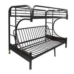 Bring home this Eclipse twin over full-futon bunk bed to let your kids enjoy personal space without compromising on style. The convertible futon feature allows to switch from a sit to sleep position by simply lifting the light weight of the seat