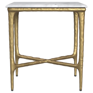  hand-hammered steel frame finished in a luxurious gold. The organic texture of