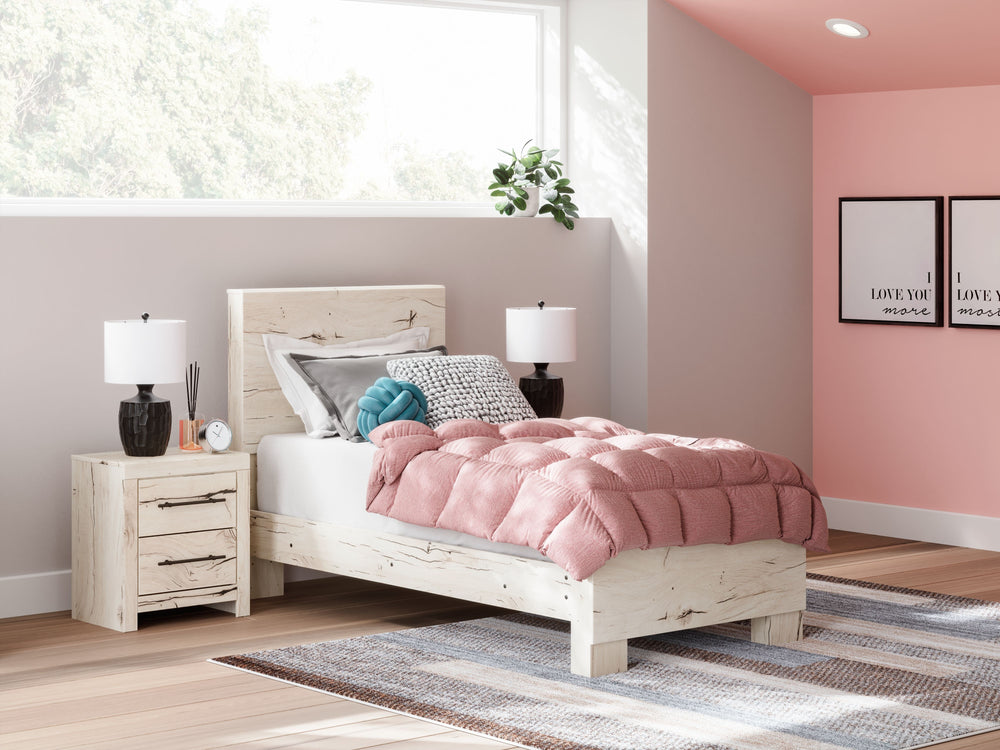A fresh take on country living, this twin panel bed strikes the perfect balance between farmhouse and contemporary. Its rustic white finish and replicated reclaimed oak grain merge effortlessly with the hearty, clean-lined look we love today. Youâ€™ll lov
