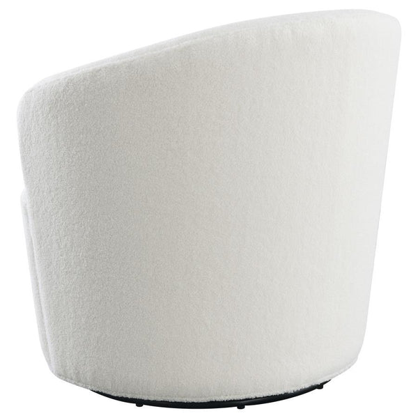 Joyce - Upholstered Barrel Back Swivel Chair - White