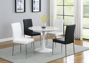 Arkell - Round Faux Marble Top Dining Table - White