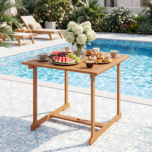 1.97" built-in umbrella hole enables easy installation of shade for sunny days<br>35.5" spacious tabletop offers ample room for meals and gatherings<br>Crafted from splinter-free  high-hardness and crack-resistant acacia wood<br>Offer space for the fruit 