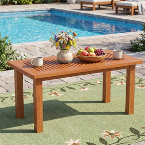 Versatile use: coffee table  plant stand  convenient drink holder<br>It suits many layouts for flexible outdoor styling<br>Features a slatted tabletop for easy maintenance<br>Solid hardwood is warp-resistant  splinter-free  built to last<br>Ensures long-l