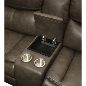 Tavin - Sectional Sofa - Taupe Leather-Aire Match