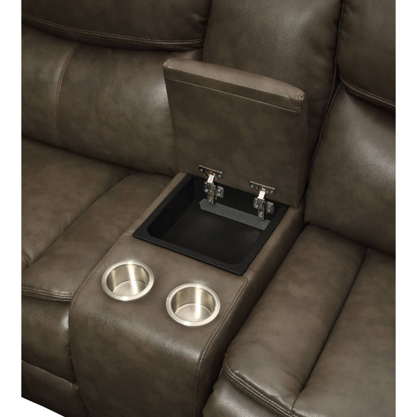 Tavin - Sectional Sofa - Taupe Leather-Aire Match