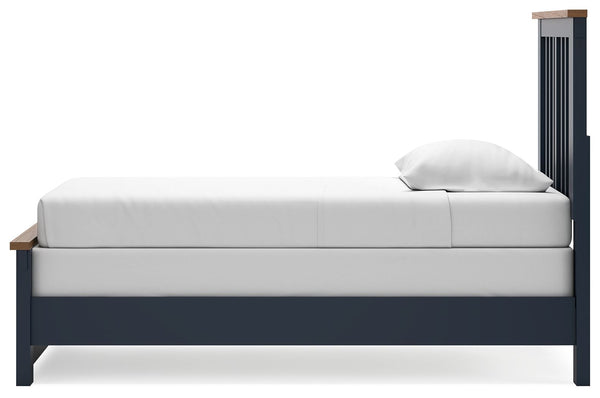 Landocken - Brown / Blue - Twin Panel Bed
