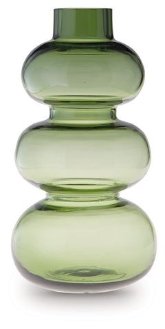 Give your living space a modern vibe. This vase is beautifully crafted from blown glass, with rounded organic shapes that provide plenty of visual interest. Add a single dried bloom or faux greenery to accentuate its simple splendor.<br/><br/><b>Product F