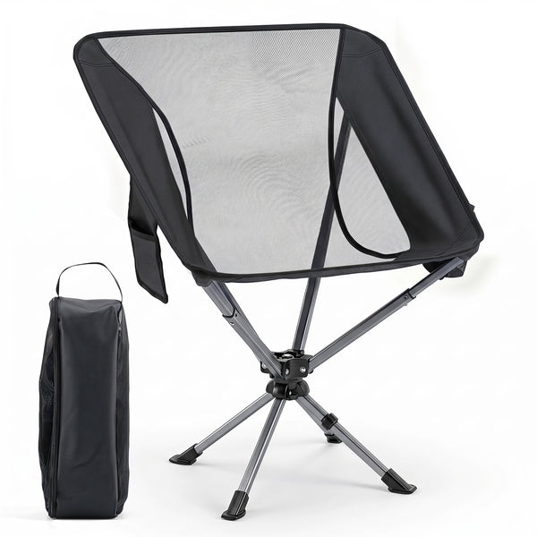 Turn freely and enjoy the full view with a 360Â° swivel seat<br>Lightweight and rustproof aluminium tubes support longer outdoor use<br>Tear-resistant 600D Oxford fabric ensures excellent durability<br>Breathable mesh promotes airflow to prevent stuffines