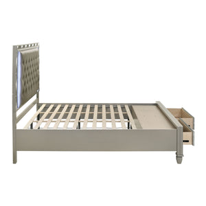 Radiance - 6/6 Eastern King Bed With Storage - Silver