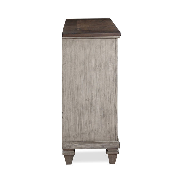  this dresser features a rich