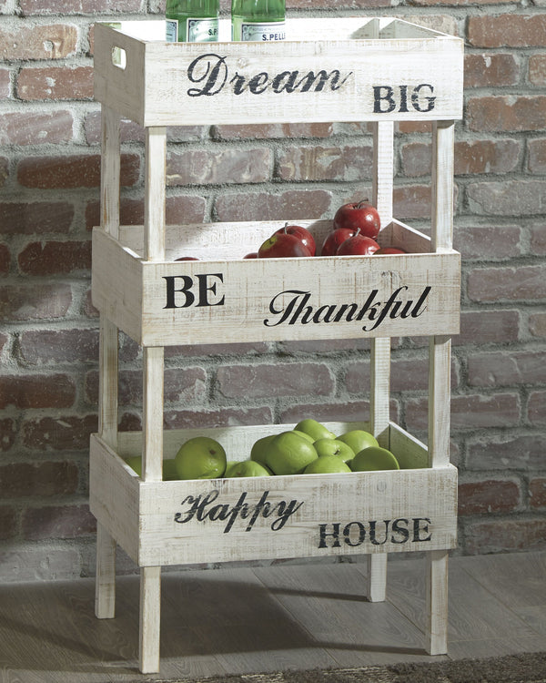  this wood storage shelf is a trÃ¨s chic choice for the kitchen and beyond. A gently distressed finish gives the tray-style shelf that sense of yesteryear simplicity we all crave.<br><