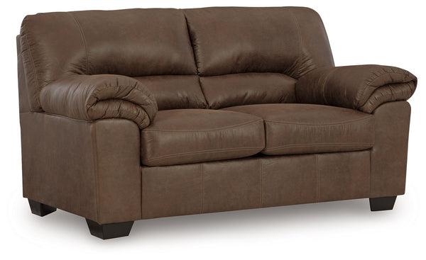 If you love the cool look of leather but long for the warm feel of fabric, youâ€™ll find this loveseat fits the bill beautifully. Rest assured, the textural, multi-tonal upholstery is rich with character and interestâ€”while plush, pillowy cushions merge 