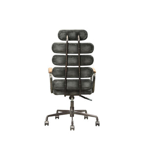  Adjustable Height (Pneumatic Lift) â€¢ Padded Back & Seat: Top Grain Leather Cushion