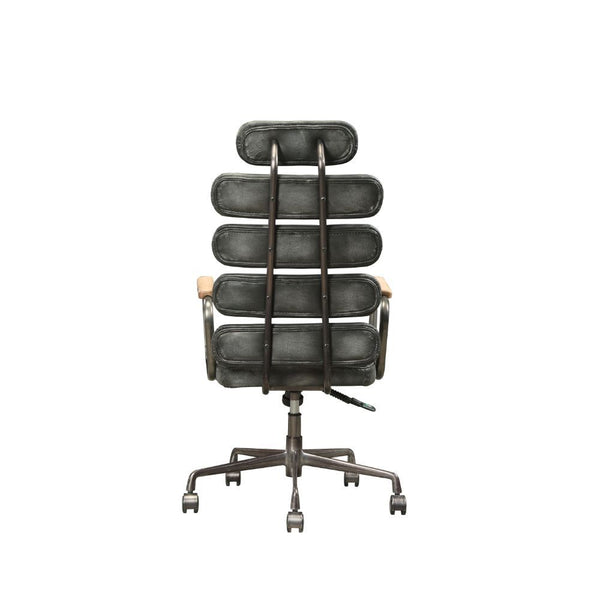  Adjustable Height (Pneumatic Lift) â€¢ Padded Back & Seat: Top Grain Leather Cushion