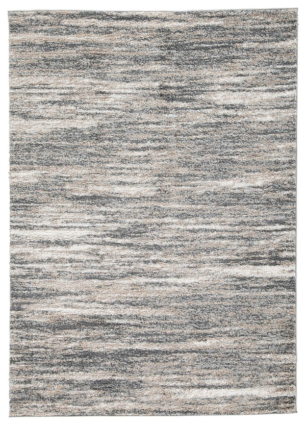 Indulge in retro revival with this sumptuous shag rug. Its plush pile is loaded with feel-good texture. With a striped design in ivory, beige and shades of gray, the rug-'s harmonious hues make it a tasteful choice for so many spaces.<br/><br/><b>Product 