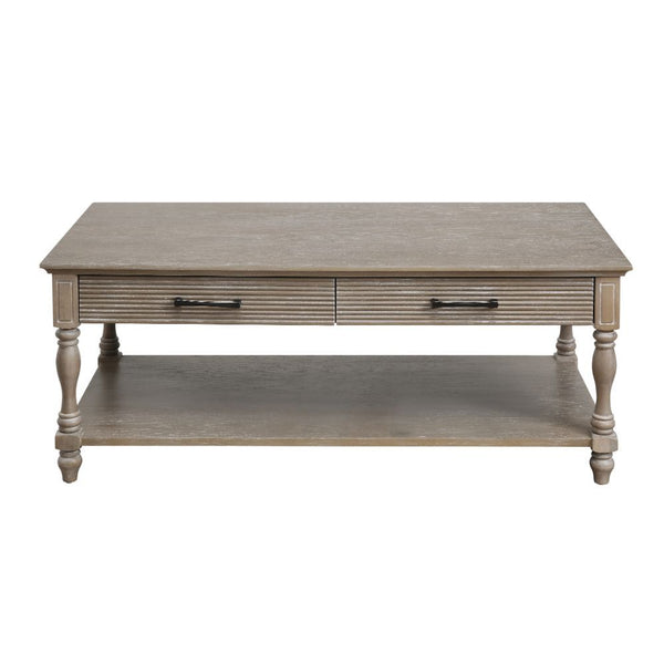 Give your living room an instant makeover with the Ariolo coffee table. It is a beautiful traditional table that will never go out of style. Its wooden frame and turned legs are a great design feature that adds a touch of elegance to this classic style. W