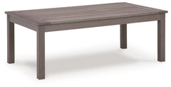 This coffee table is a stylish outdoor piece with staying power. Built for longevity with Weatherwood, a synthetic material with the appearance of wood, it indulges you in contemporary design without sacrificing durability. Stunning form and canâ€™t-miss 