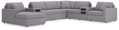 Looking cool and contemporary is great. But when it comes down to it, youâ€™re all about low-maintenance lounging. With the performance fabric on this sectional with chaise, cleaning spills is a breeze. Its customizable modular design caters to your ever-